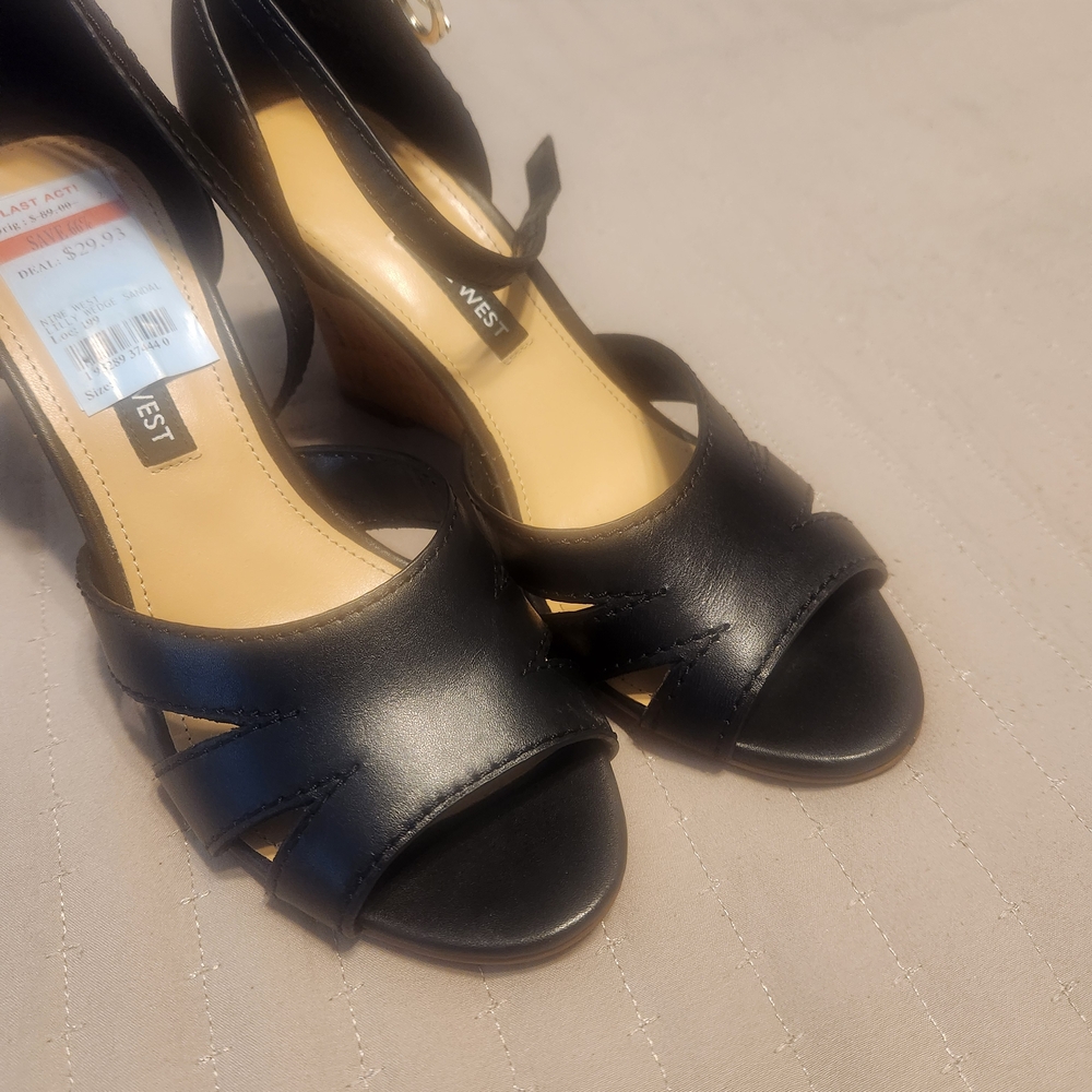 Nine West Black Heeled Sandals